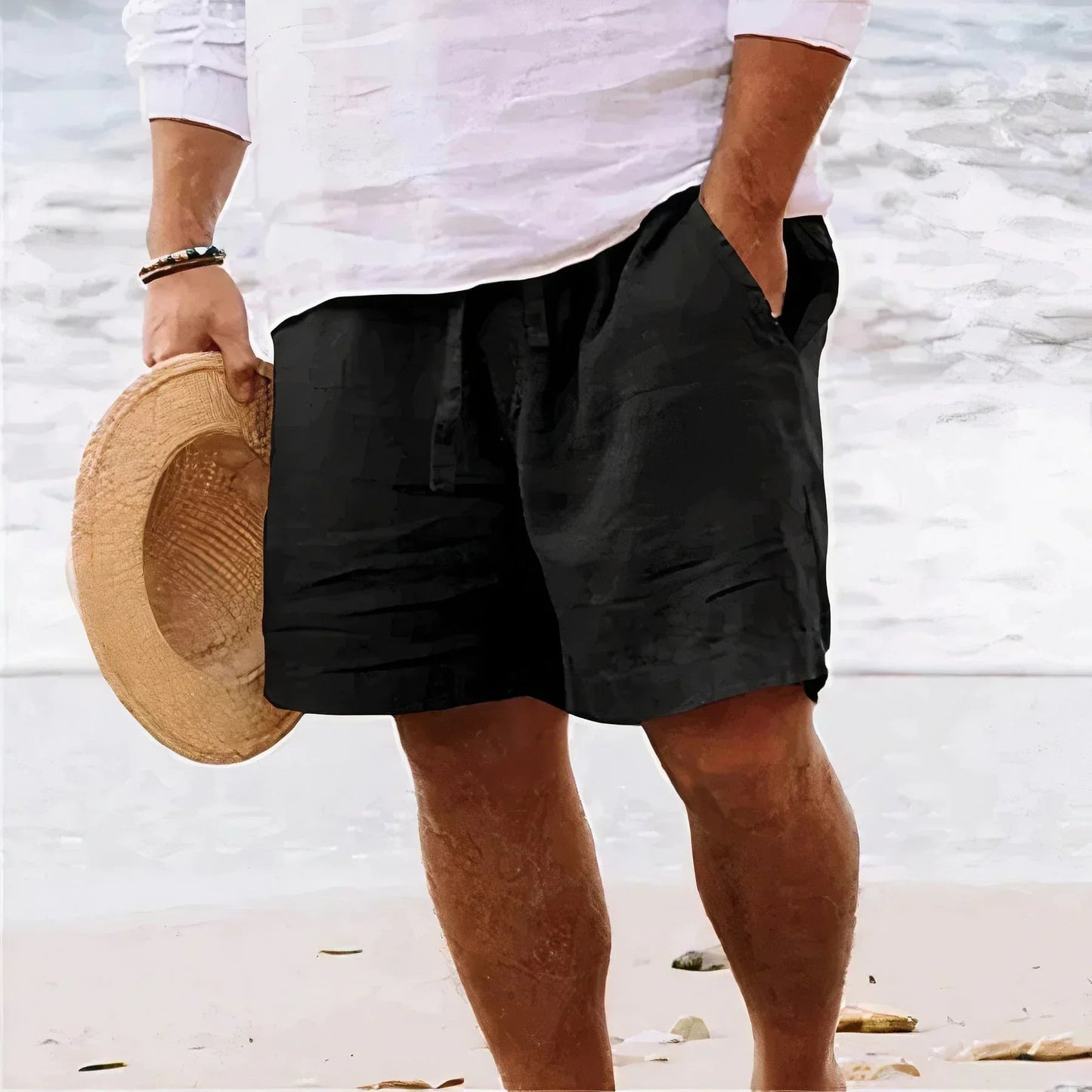Ademende linnen short - Zach