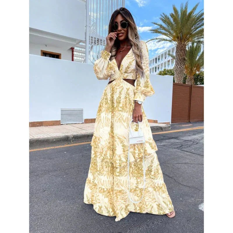 Zomer - maxi jurk met hals | Cathriana