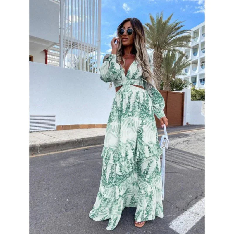Zomer - maxi jurk met hals | Cathriana