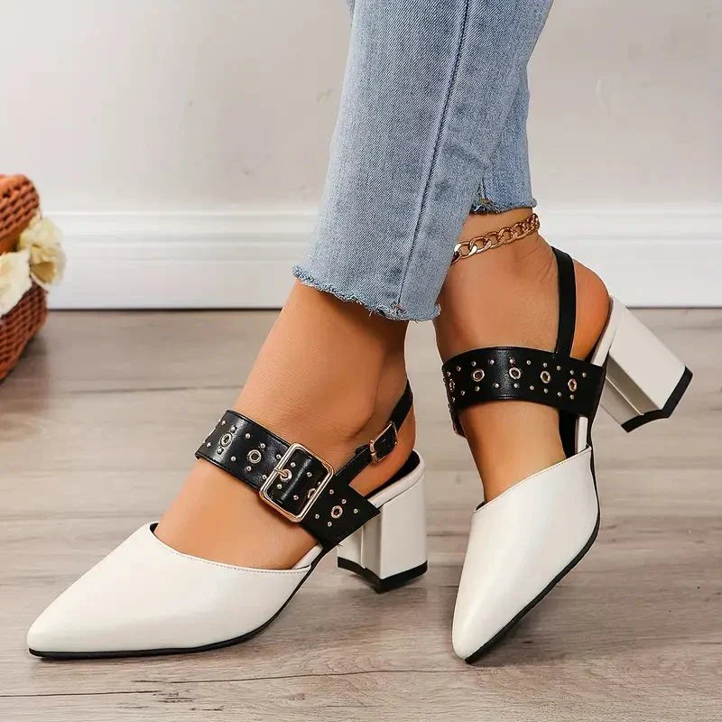 Elegante sandalen met cubaanse hakken - Tyrax